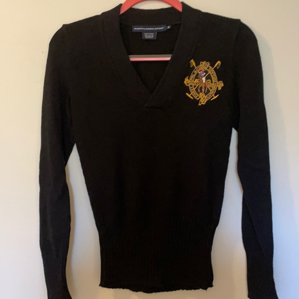 Ralph Lauren Sport V-Neck Black Sweater